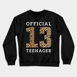 Leopad Official Teenager 13th Birthday For Girls Boys Crewneck Sweatshirt